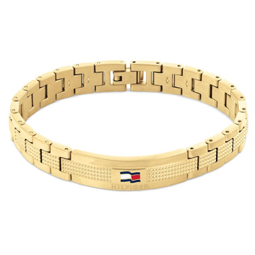Ανδρικό βραχιόλι ατσάλινο Tommy Hilfiger TH2790421 σε χρυσό χρώμα.